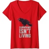image:imageWomens Days Gone Surviving Isnt Living Crow Quote Big Chest Logo VNeck TShirtRed