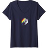 image:imageWomens PlayStation Pride LGBTQIA Collection Stacked Chest Logo VNeck TShirtNavy Blue