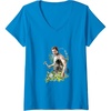 image:imageWomens The Last of Us Part II Abby Anderson Floral Watercolor Logo VNeck TShirtSapphire Blue