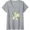 image:imageWomens The Last of Us Part II Watercolor Floral Big Chest Logo VNeck TShirtHeather Grey