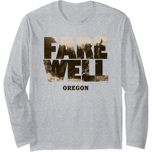 image:imageDays Gone Farewell Oregon Landscape Big Chest Logo Long Sleeve TShirtHeather Grey