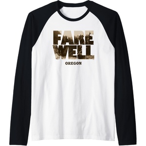image:imageDays Gone Farewell Oregon Landscape Big Chest Logo Raglan Baseball TeeBlackWhite