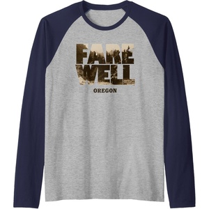 image:imageDays Gone Farewell Oregon Landscape Big Chest Logo Raglan Baseball TeeNavy BlueAthletic Heather