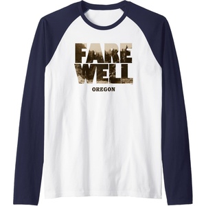 image:imageDays Gone Farewell Oregon Landscape Big Chest Logo Raglan Baseball TeeNavy BlueWhite
