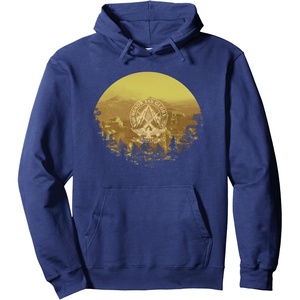image:imageDays Gone Honor And Glory Landscape Vintage Chest Poster Pullover HoodieNavy Blue