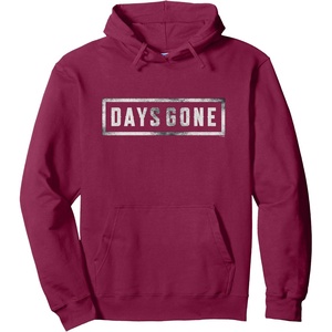 image:imageDays Gone Iconic Distressed Big Chest Logo Pullover HoodieBurgundy