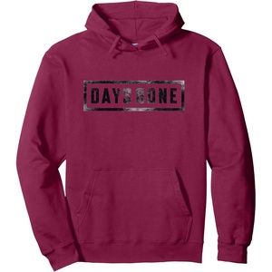 image:imageDays Gone Iconic Distressed Big Chest Logo V2 Pullover HoodieBurgundy