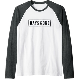 image:imageDays Gone Iconic Distressed Big Chest Logo V2 Raglan Baseball TeeDark Heather GreyWhite