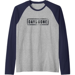 image:imageDays Gone Iconic Distressed Big Chest Logo V2 Raglan Baseball TeeNavy BlueAthletic Heather