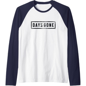 image:imageDays Gone Iconic Distressed Big Chest Logo V2 Raglan Baseball TeeNavy BlueWhite