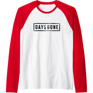image:imageDays Gone Iconic Distressed Big Chest Logo V2 Raglan Baseball TeeRedWhite