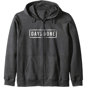 image:imageDays Gone Iconic Distressed Big Chest Logo Zip HoodieDark Heather Grey