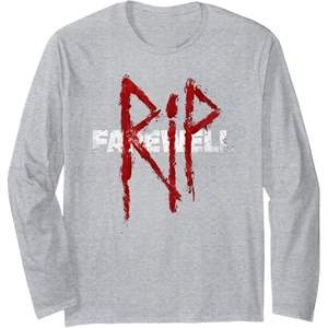 image:imageDays Gone RIP Farewell Distressed Big Chest Logo Long Sleeve TShirtHeather Grey