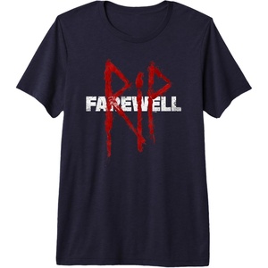 image:imageDays Gone RIP Farewell Distressed Big Chest Logo Premium Triblend TShirtNavy Blue