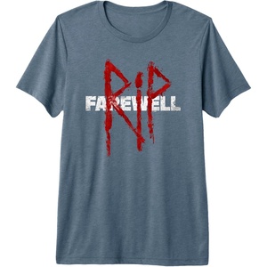 image:imageDays Gone RIP Farewell Distressed Big Chest Logo Premium Triblend TShirtSlate Grey