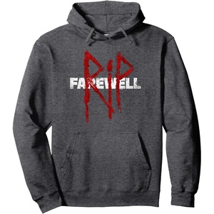 image:imageDays Gone RIP Farewell Distressed Big Chest Logo Pullover HoodieDark Heather Grey