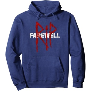 image:imageDays Gone RIP Farewell Distressed Big Chest Logo Pullover HoodieNavy Blue