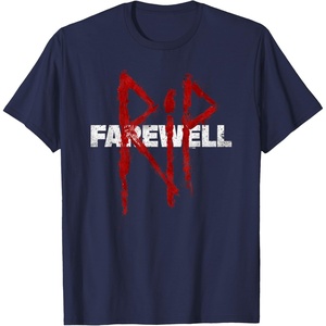 image:imageDays Gone RIP Farewell Distressed Big Chest Logo TShirtNavy Blue