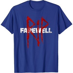 image:imageDays Gone RIP Farewell Distressed Big Chest Logo TShirtRoyal Blue