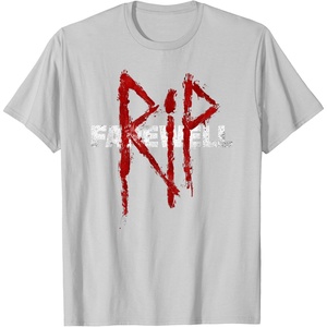 image:imageDays Gone RIP Farewell Distressed Big Chest Logo TShirtSilver Grey