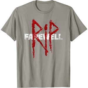 image:imageDays Gone RIP Farewell Distressed Big Chest Logo TShirtSlate Grey