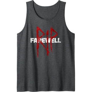 image:imageDays Gone RIP Farewell Distressed Big Chest Logo Tank TopDark Heather Grey