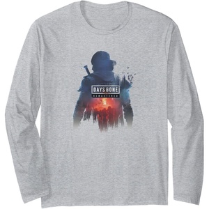 image:imageDays Gone Remastered Ready To Fight Big Chest Poster Long Sleeve TShirtHeather Grey