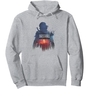 image:imageDays Gone Remastered Ready To Fight Big Chest Poster Pullover HoodieHeather Grey