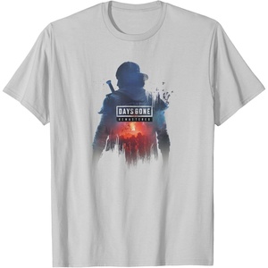 image:imageDays Gone Remastered Ready to Fight Big Chest Poster TShirtSilver Grey