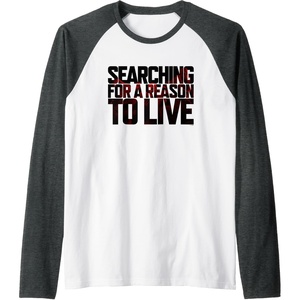 image:imageDays Gone Searching For A Reason To Live Big Chest Logo Raglan Baseball TeeDark Heather GreyWhite