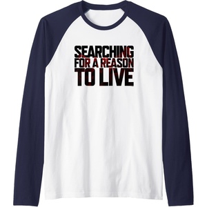 image:imageDays Gone Searching For A Reason To Live Big Chest Logo Raglan Baseball TeeNavy BlueWhite