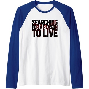 image:imageDays Gone Searching For A Reason To Live Big Chest Logo Raglan Baseball TeeRoyal BlueWhite