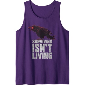 image:imageDays Gone Surviving Isnt Living Crow Quote Big Chest Logo Tank TopPurple