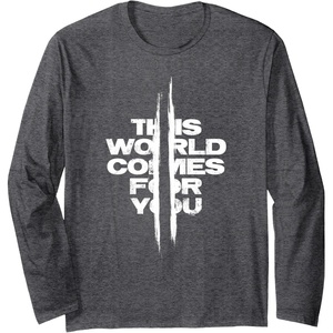 image:imageDays Gone This World Comes For You Distressed Chest Logo Long Sleeve TShirtDark Heather Grey