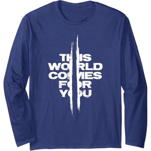 image:imageDays Gone This World Comes For You Distressed Chest Logo Long Sleeve TShirtNavy Blue