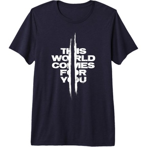image:imageDays Gone This World Comes For You Distressed Chest Logo Premium Triblend TShirtNavy Blue