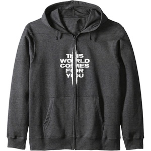 image:imageDays Gone This World Comes For You Distressed Chest Logo Zip HoodieDark Heather Grey