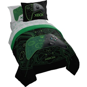 image:imageJay Franco Kids Bed Set Blue PlayStation 7 Piece Full  Cozy Soft Bedding for Stylish Room Dcor with Comforter Sheets amp Pillow CoversBlack  Xbox