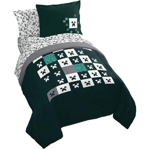 image:imageJay Franco Kids Bed Set Blue PlayStation 7 Piece Full  Cozy Soft Bedding for Stylish Room Dcor with Comforter Sheets amp Pillow CoversGreen  Minecraft 01