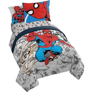 image:imageJay Franco Kids Bed Set Blue PlayStation 7 Piece Full  Cozy Soft Bedding for Stylish Room Dcor with Comforter Sheets amp Pillow CoversGrey  Spiderman