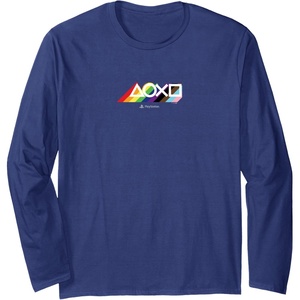 image:imagePlayStation Pride LGBTQIA Collection Horizontal Chest Logo Long Sleeve TShirtNavy Blue