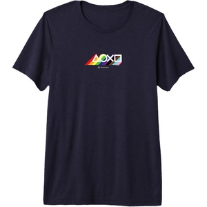 image:imagePlayStation Pride LGBTQIA Collection Horizontal Chest Logo Premium Triblend TShirtNavy Blue
