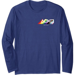 image:imagePlayStation Pride LGBTQIA Collection Horizontal Pocket Logo Long Sleeve TShirtNavy Blue
