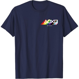 image:imagePlayStation Pride LGBTQIA Collection Horizontal Pocket Logo TShirtNavy Blue