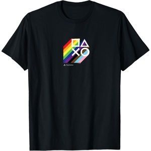 image:imagePlayStation Pride LGBTQIA Collection Stacked Chest Logo TShirtBlack