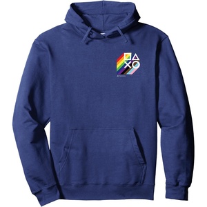 image:imagePlayStation Pride LGBTQIA Collection Stacked Pocket Logo Pullover HoodieNavy Blue