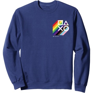 image:imagePlayStation Pride LGBTQIA Collection Stacked Pocket Logo SweatshirtNavy Blue