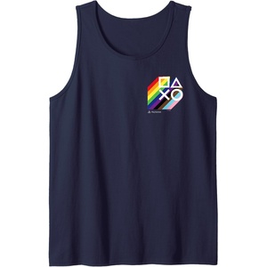 image:imagePlayStation Pride LGBTQIA Collection Stacked Pocket Logo Tank TopNavy Blue