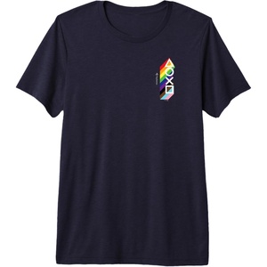 image:imagePlayStation Pride LGBTQIA Collection Vertical Pocket Logo Premium Triblend TShirtNavy Blue