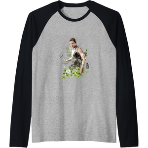 image:imageThe Last of Us Part II Abby Anderson Floral Watercolor Logo Raglan Baseball TeeBlackAthletic Heather